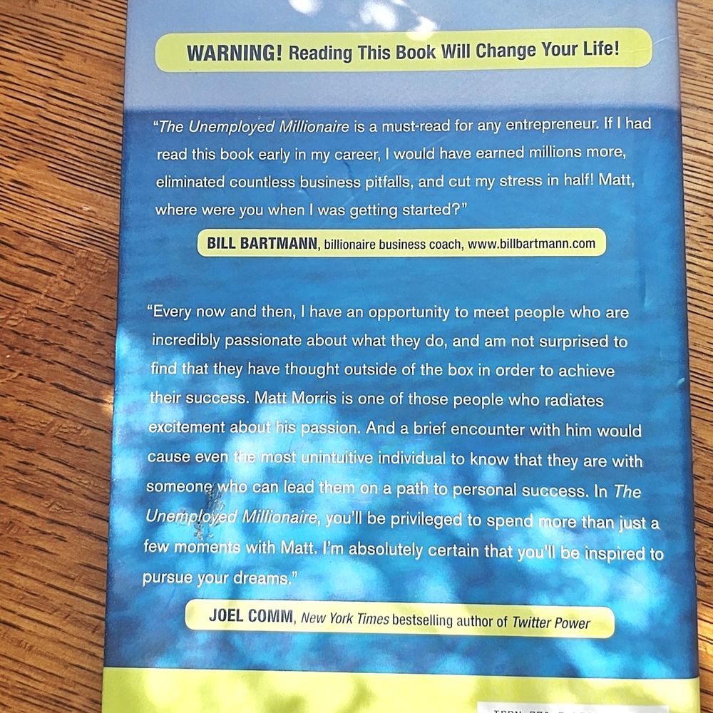 The Unemployed Millionaire Book by Matt Morris - Picture 3 of 7